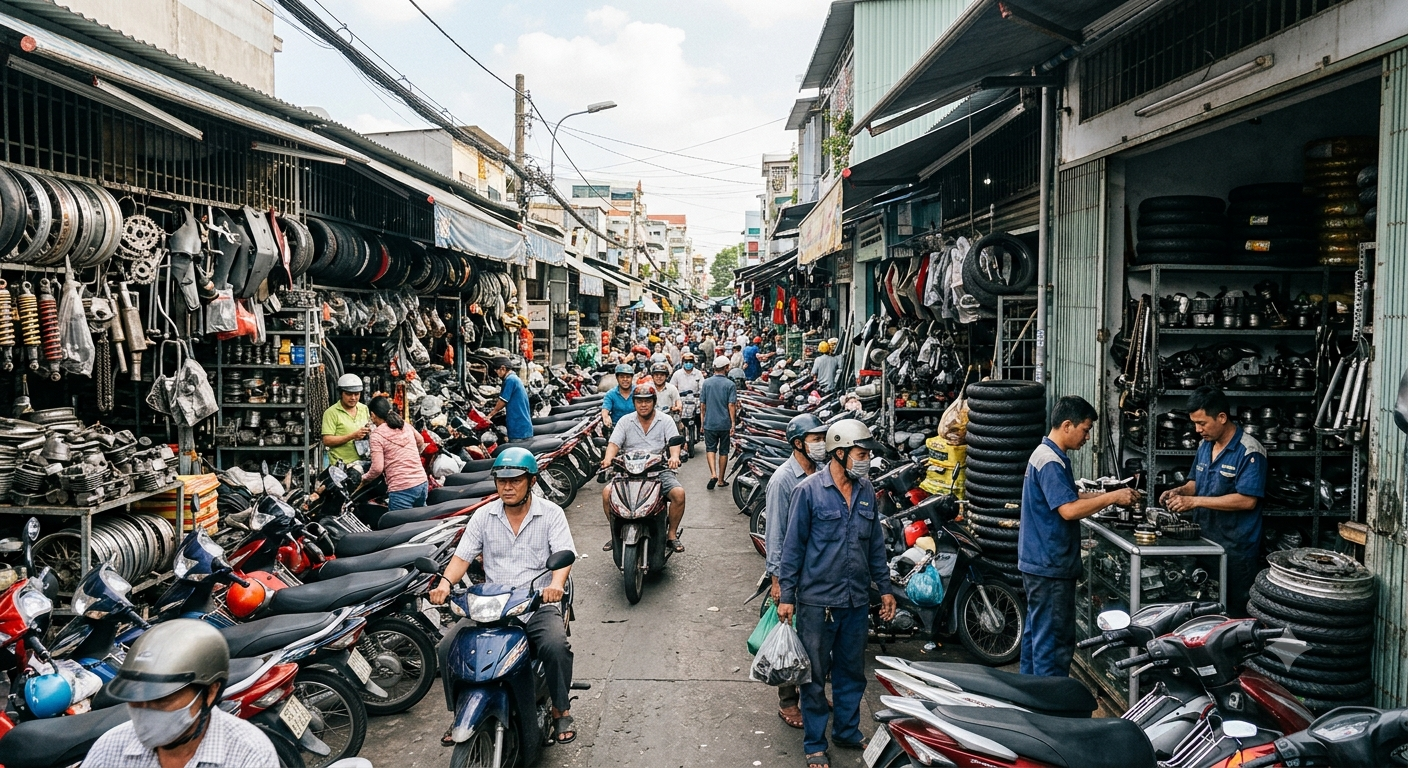 Toàn cảnh thị trường phụ tùng xe máy tại khu vực Thủ Đức