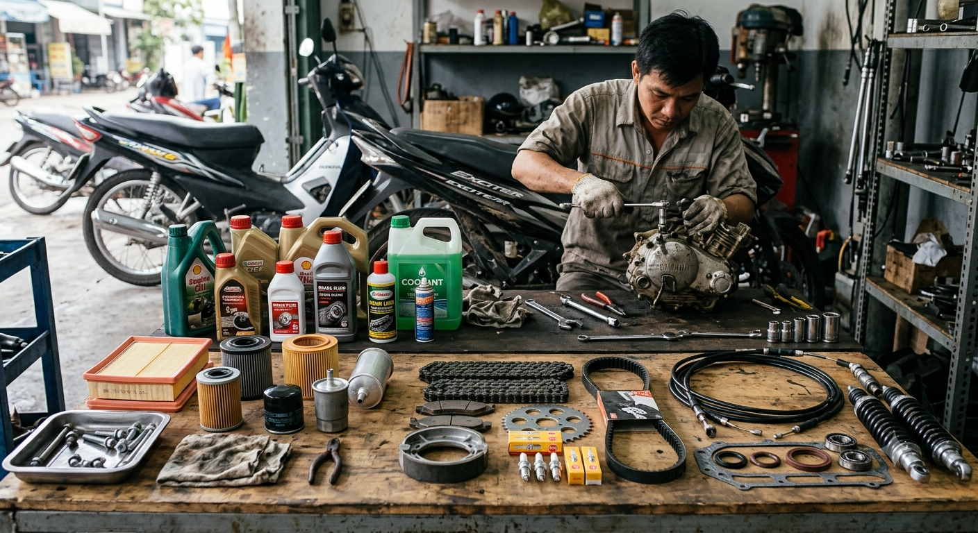 Các nhóm sản phẩm chủ lực phục vụ nhu cầu bảo dưỡng xe